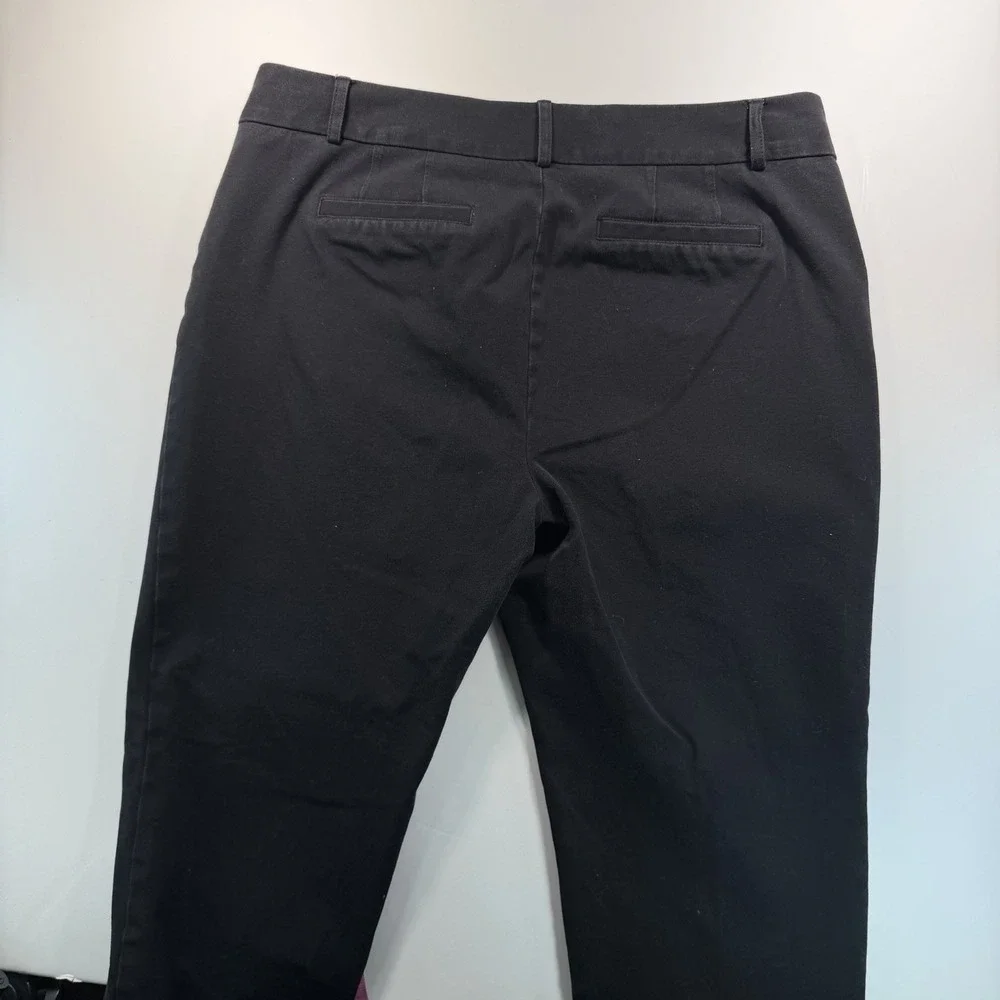 Crown & Ivy Women's‎ Chino Pant Black Straight Leg 14 Cotton Blend